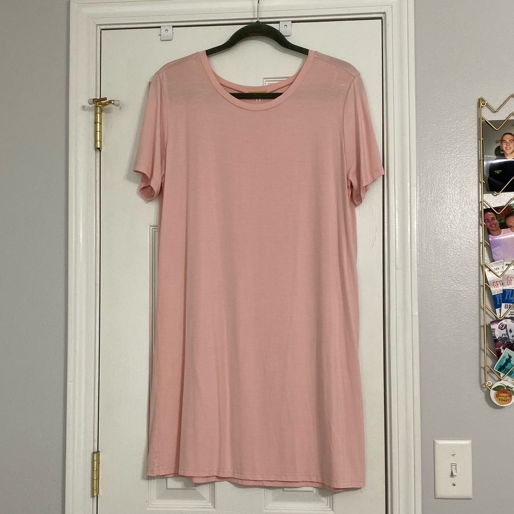 light pink piko dress